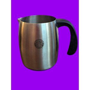 Starbucks Stainless Steel Milk Frothing Pitcher With Black Handle